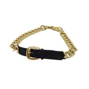 Chanel Vintage Pre-owned Metall skrp Yellow, Dam