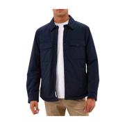 Woolrich Blå Melton Overshirt Blue, Herr