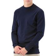 Valenza Lyxig Navy Långärmad T-shirt Blue, Herr