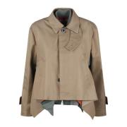 Sacai Dekonstruerad Bomulls Jacka Beige, Dam