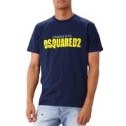 Dsquared2 Blå Stilren T-shirt Mjuk Bomull Blue, Herr