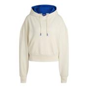 Hugo Boss Cropped Hoodie för kvinnor Beige, Dam