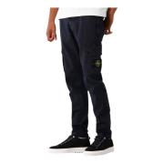 Stone Island Marinblå Slim Cargo Byxor Blue, Herr