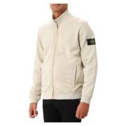 Stone Island Bomull Fleece Dragkedja Gips Jacka Beige, Herr