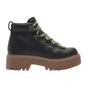 Timberland Svarta Hiker-stövlar med plattform Black, Dam