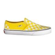 Vans Gula sportiga slip-on sneakers med logotyp Yellow, Dam