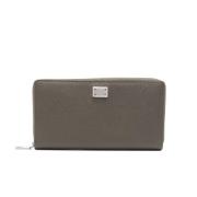 Dolce & Gabbana Logo Shield Plånbok Khaki Läder Green, Dam