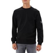 C.p. Company Svart Lins Sweatshirt Klassisk Stil Black, Herr