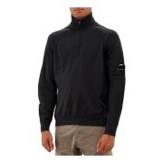 C.p. Company Svart Sand Ull Halv Zip Stickad Black, Herr