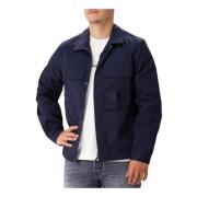 C.p. Company Gabardine Utility Overshirt i Sky Captain Blue, Herr