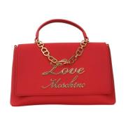 Love Moschino Röd handväska med gyllene logokedja Red, Dam