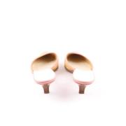 Prada Vintage Pre-owned Laeder mules Beige, Dam