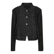 Sacai Svart Denim Ull Jacka Black, Dam