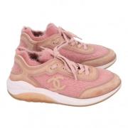 Chanel Vintage Pre-owned Tyg sneakers Pink, Dam