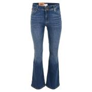 DNM Pure Mid Blue Flare Jeans Blue, Dam