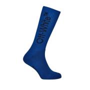 Off White Pil Logo Mid Sockor Peacock/Black Blue, Herr