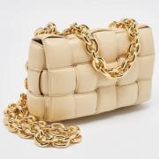 Bottega Veneta Vintage Pre-owned Laeder axelremsvskor Beige, Dam