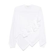 Comme des Garçons Vit Bomullsskjorta med Rynkad Kant White, Dam