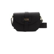 Pompei Donatella Läder Crossbody Väska med Logofoder Black, Dam