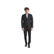 Baldinini Ull Slim Fit Kostym Gray, Herr