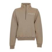 Sporty & Rich Athletic Club Quarter Zip Sweatshirt Beige, Herr