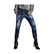 Dsquared2 Målad Sliten Jennifer Jeans Blue, Herr