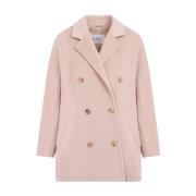 Max Mara Lyxig Ull Kashmirrock Naken Neutraler Pink, Dam