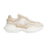 Tommy Hilfiger Monogram Jacquard Sneakers Beige/Vit Logo Beige, Dam