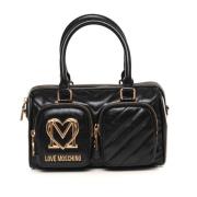 Love Moschino Stilren Boxväska med Dragkedja Black, Dam