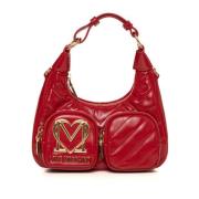 Love Moschino Stilren Half Moon Shaped Axelväska Red, Dam