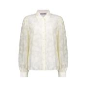 Geisha Klassisk Blus med Allover Print White, Dam