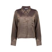 Geisha Metallisk Koppar Blus Jacka Brown, Dam