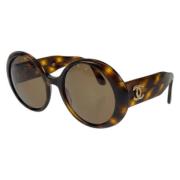 Chanel Vintage Pre-owned Plast solglasgon Brown, Dam