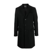 Ermenegildo Zegna Single-Breasted Coats Black, Herr