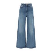 Ganni Vida Stretch Denim Jeans Blue, Dam