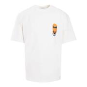 IH NOM UH NIT Vit Grafisk Tryck Bomull T-shirt White, Herr