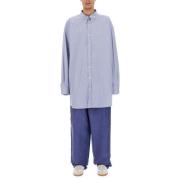 Maison Margiela Oversize Bomullsskjorta Tillverkad i Italien Blue, Her...