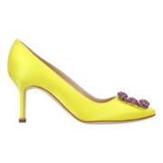 Manolo Blahnik Tyg klackskor Yellow, Dam