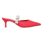 Manolo Blahnik Canvas mules Red, Dam