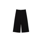 Twinset Cropped byxor med ovalt bälte Black, Dam