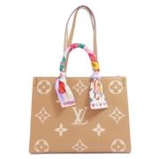 Louis Vuitton Vintage Pre-owned Tyg louis-vuitton-vskor Beige, Dam