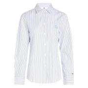 Tommy Hilfiger Blårandig Regular Skjorta White, Dam