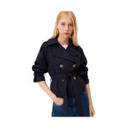 Marella Stilig Trench Coat - Stor Blue, Dam