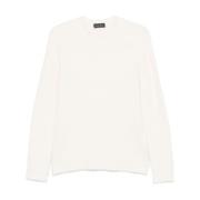 Roberto Collina Mysig Pullover med Texturerad Hals Beige, Herr