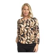 2-Biz Elegant Blus i mjukt material Multicolor, Dam