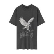 Anine Bing Retro Eagle Tee Gray, Dam