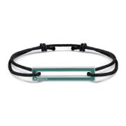 Le Gramme Grön lackad snöre armband Black, Unisex