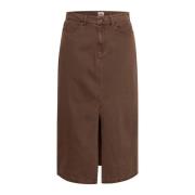 Saint Tropez Denimkjol Chokladbrun Brown, Dam