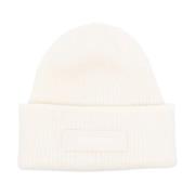 Jacquemus Off-White Gros Grain Beanie White, Herr