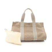 Hermès Vintage Pre-owned Canvas handvskor Gray, Dam